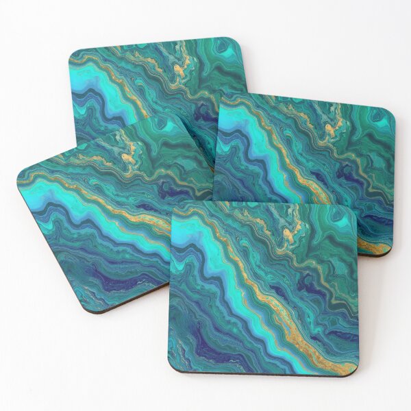 Item preview, Blue Gold Teal Marble designed and sold by SeaStarAlex.