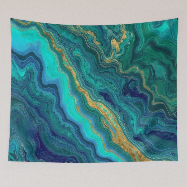 Item preview, Blue Gold Teal Marble designed and sold by SeaStarAlex.