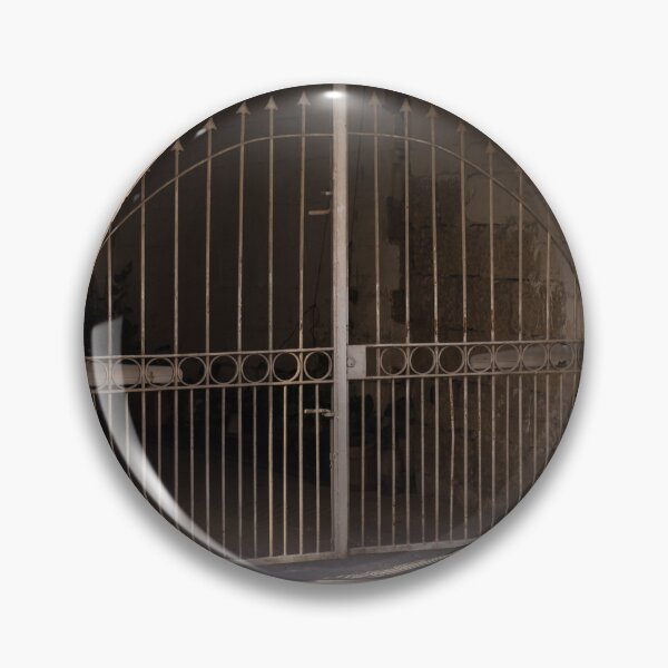 Item preview, Wrought Iron Gate and Stone Arch Entrance of Historic Limestone Building With Arched Doorway designed and sold by Nmallia.