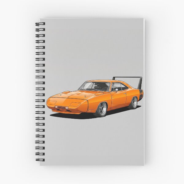 Item preview, Classic 1969 Dodge Charger Daytona Orange Muscle Car Illustration designed and sold by Motorline44.