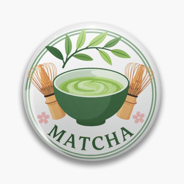 Item preview, Matcha Tea Bowl With Whisk And Green Tea Leaves designed and sold by LinaDesign Store.