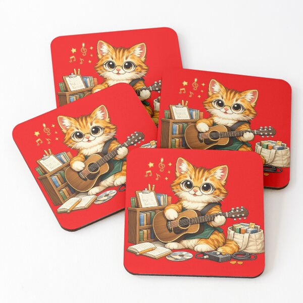 Item preview, Funny Kitty Playing Guitar Aesthetic designed and sold by Wild Horizon Studio.