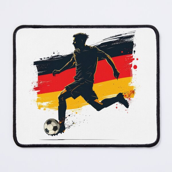 Item preview, Germany Soccer Player Art — Deutschland Football Flag Action Fan Print designed and sold by icemanphotos.