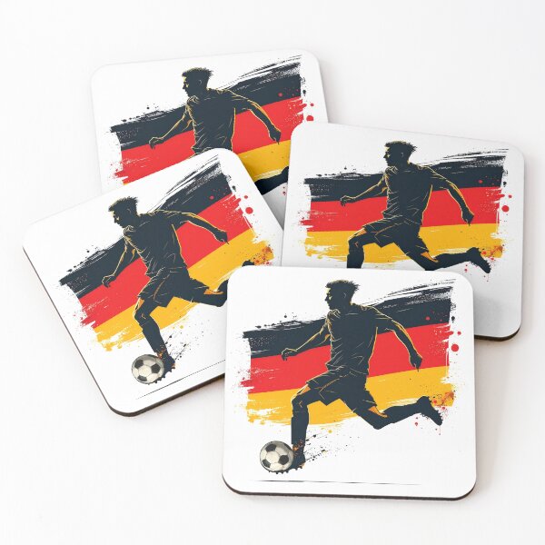 Item preview, Germany Soccer Player Art — Deutschland Football Flag Action Fan Print designed and sold by icemanphotos.
