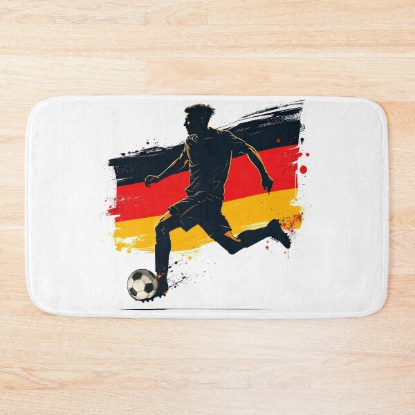 Item preview, Germany Soccer Player Art — Deutschland Football Flag Action Fan Print designed and sold by icemanphotos.