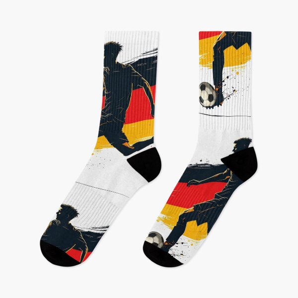 Item preview, Germany Soccer Player Art — Deutschland Football Flag Action Fan Print designed and sold by icemanphotos.