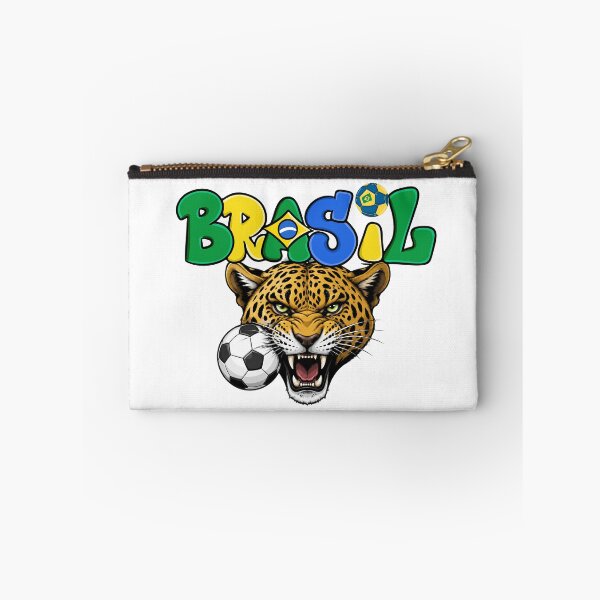 Item preview, Brazil Soccer Jaguar Mascot - Fierce Brasil Football designed and sold by Sarah'sCreativeLab.