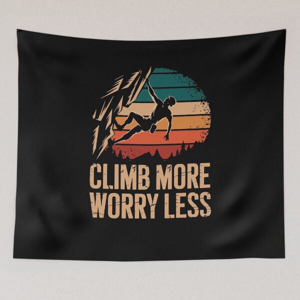 Item preview, Climb More Worry Less Retro Rock Climbing Adventure Sunset Outdoors designed and sold by yoddel.