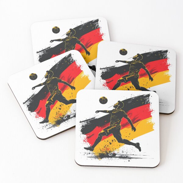 Item preview, Germany Soccer Player Art — Deutschland Football Flag Action Fan Print designed and sold by icemanphotos.