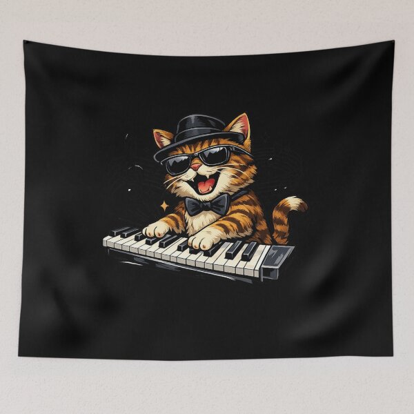 Item preview, Retro Piano Cat Vintage Meme Graphic designed and sold by Wild Horizon Studio.