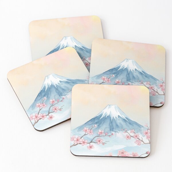 Item preview, Mount Fuji and Cherry Blossoms – Watercolor Japanese Landscape designed and sold by UllassaStore.