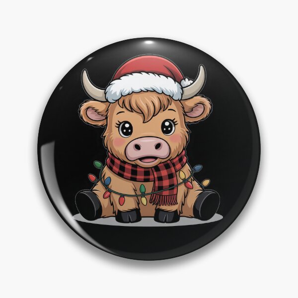 Item preview, Cute Highland Cow Santa Hat Christmas Lights designed and sold by SiarheiYur.