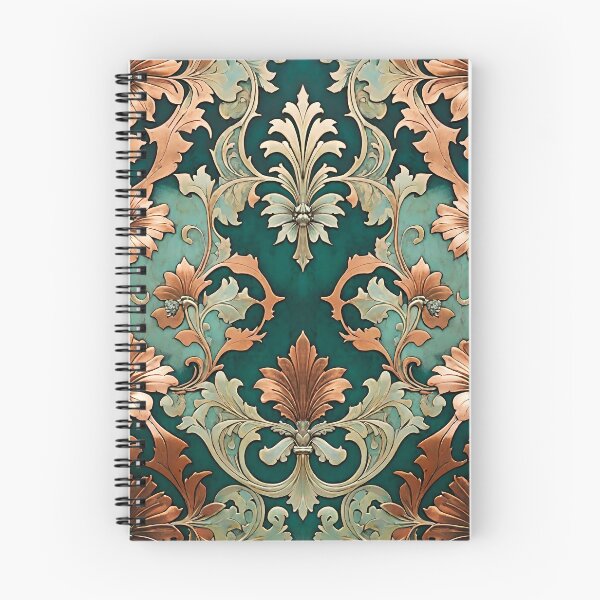 Item preview, Baroque Acanthus Damask Pattern Copper Teal designed and sold by Tammy Winand Arts.