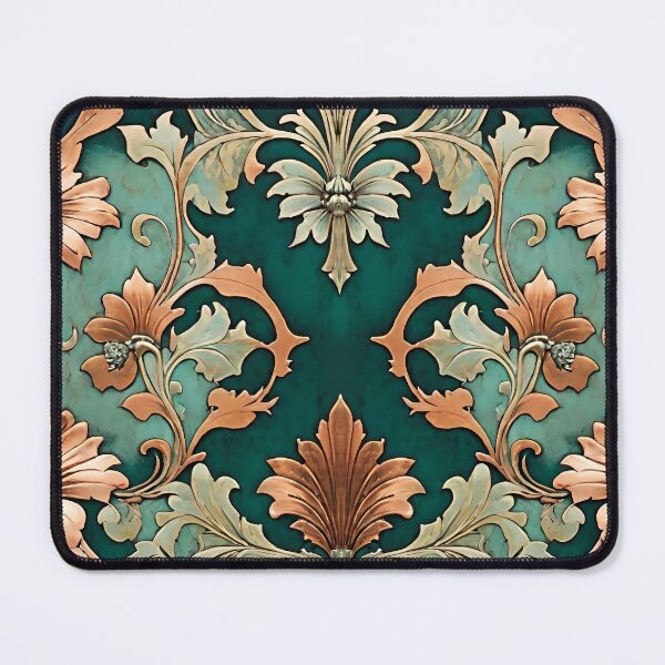 Item preview, Baroque Acanthus Damask Pattern Copper Teal designed and sold by Tammy Winand Arts.