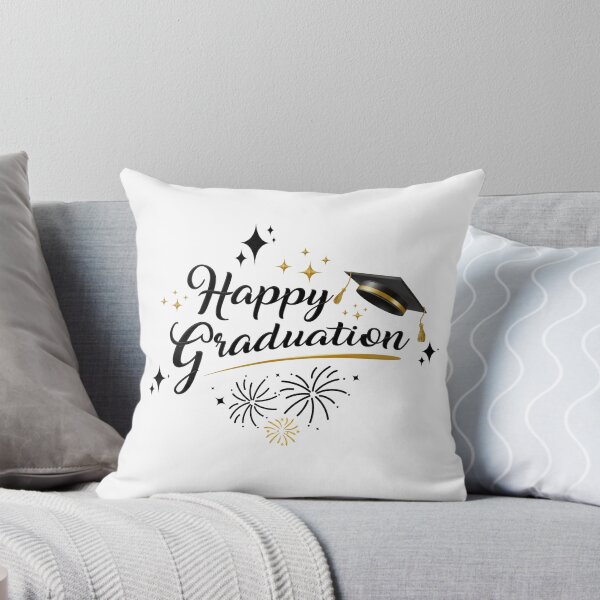 Item preview, Happy Graduation with Black Graduation Hat, Stars & Fireworks designed and sold by jeweleddesigns.