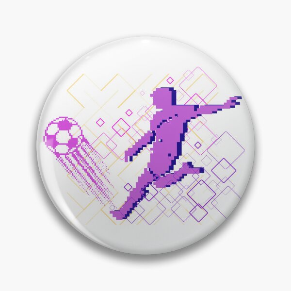 Item preview, Retro Soccer Pixel Art - 90s Arcade Synthwave Football Graphic - Purple Edition designed and sold by SunandShade.