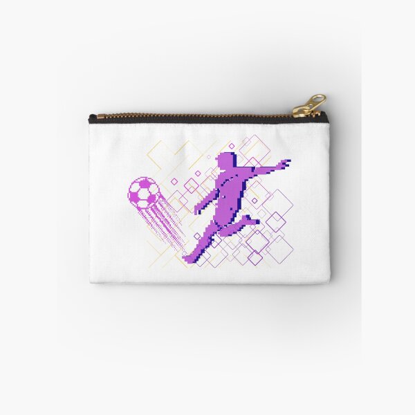 Item preview, Retro Soccer Pixel Art - 90s Arcade Synthwave Football Graphic - Purple Edition designed and sold by SunandShade.