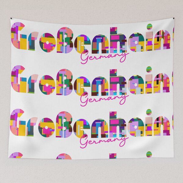 Item preview, Großenhain, Germany, Vibrant Abstract City Typography Art designed and sold by Wanderful-roads.