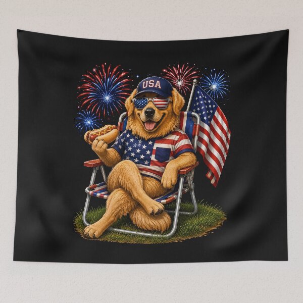 Item preview, Patriotic Golden Retriever Shirt, Funny 4th of July Dog Tee, USA Golden Retriever Gift, Dog Mom Shirt, Independence Day Tee designed and sold by greatmar1.