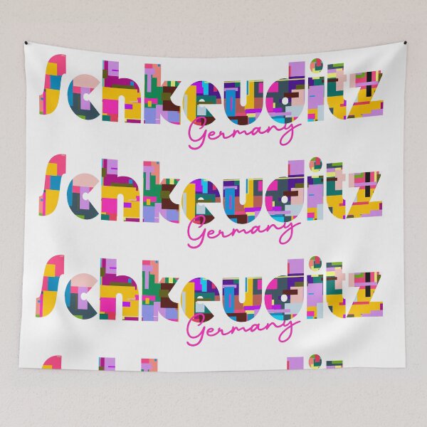 Item preview, Schkeuditz, Germany, Vibrant Abstract City Typography Art designed and sold by Wanderful-roads.