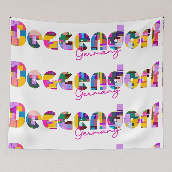Item preview, Deggendorf, Germany, Vibrant Abstract City Typography Art designed and sold by Wanderful-roads.