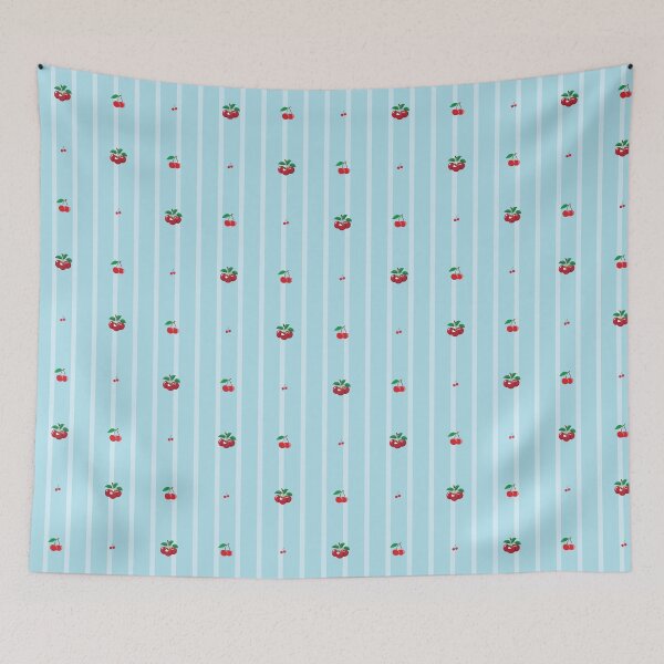 Item preview, Cherries pattern design over stripes designed and sold by AlicinaM.