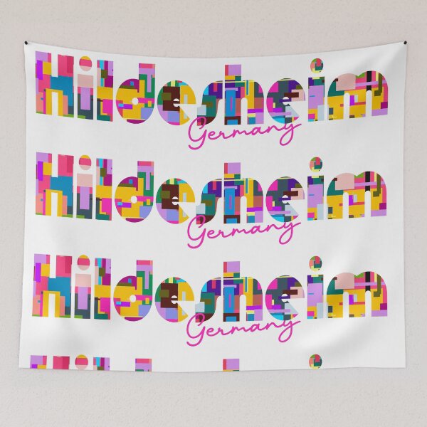 Item preview, Hildesheim, Germany, Vibrant Abstract City Typography Art designed and sold by Wanderful-roads.