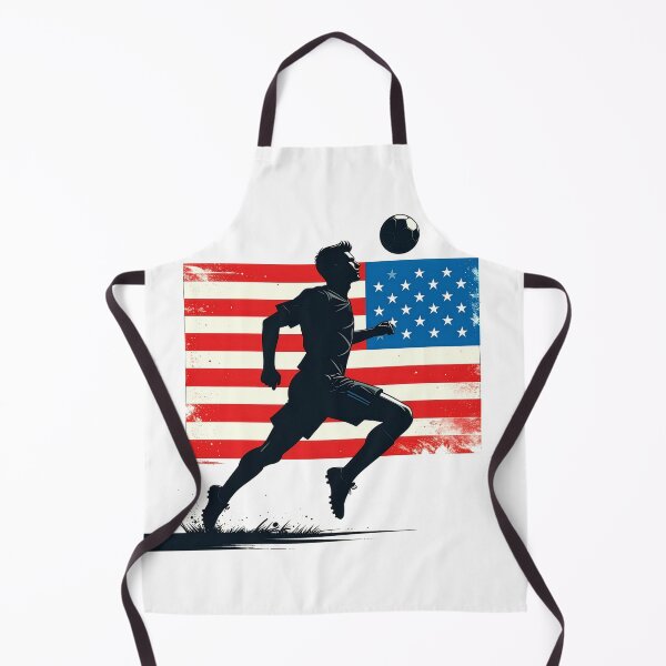 Item preview, USA Soccer Player Art — American Football Flag Action Fan Print designed and sold by icemanphotos.