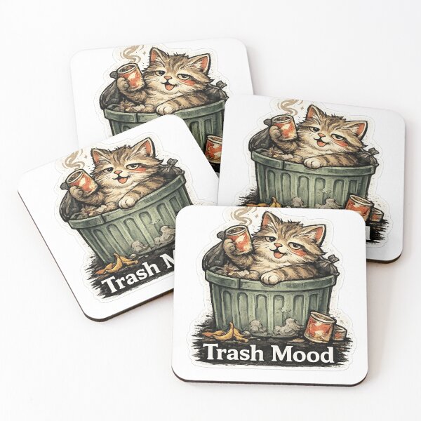Item preview, Trash Mood Cat Sticker | Funny Relatable Lazy Cat Meme Design designed and sold by Dada-arts.