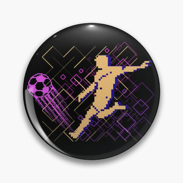 Item preview, Retro Soccer Pixel Art - 90s Arcade Synthwave Football Graphic - Yellow Edition designed and sold by SunandShade.