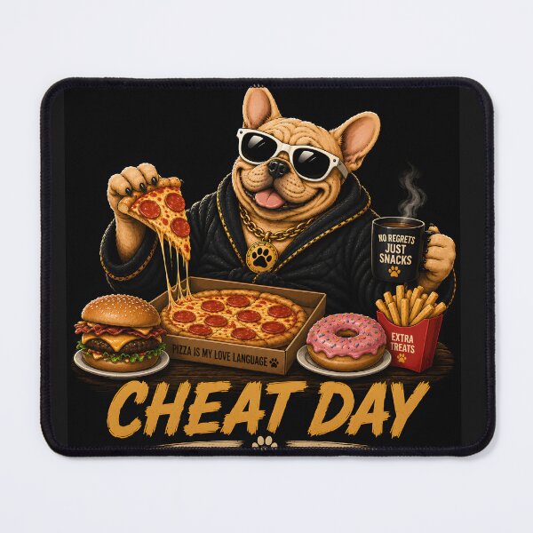 Item preview, Funny French Bulldog Cheat Day designed and sold by MischiefPaws.
