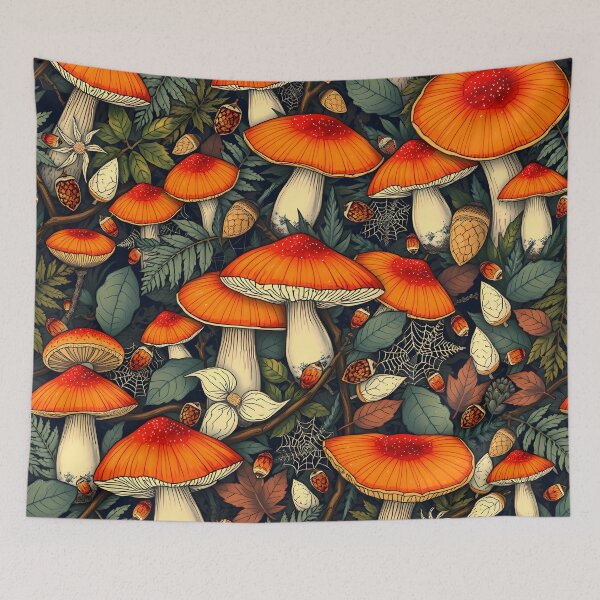 Item preview, Mushroom Enchanted Forest Pattern designed and sold by LuminaArtRO.