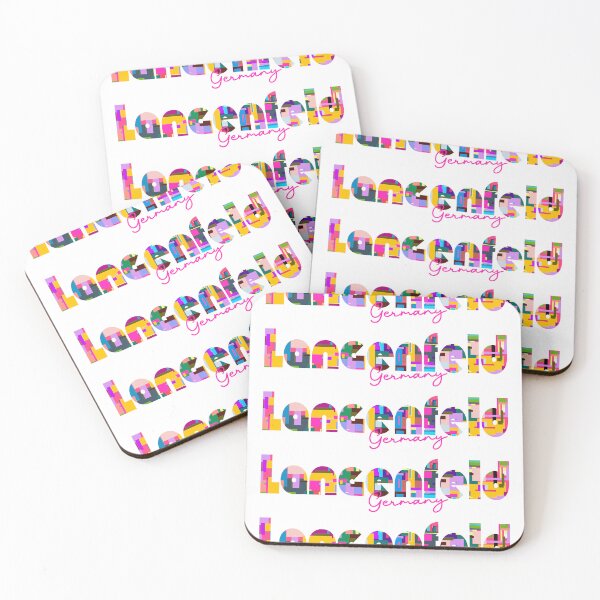 Item preview, Langenfeld, Germany, Vibrant Abstract City Typography Art designed and sold by Wanderful-roads.