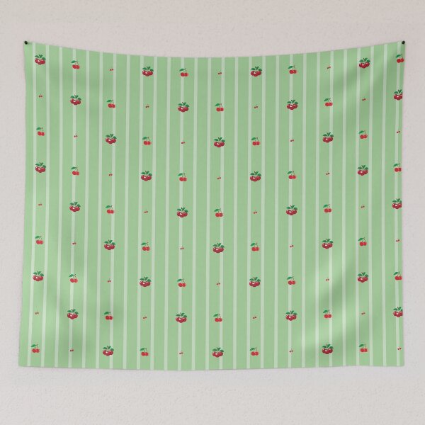 Item preview, Cherries pattern design over stripes designed and sold by AlicinaM.