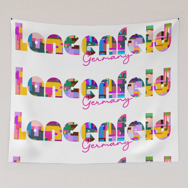 Item preview, Langenfeld, Germany, Vibrant Abstract City Typography Art designed and sold by Wanderful-roads.