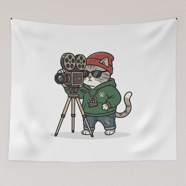 Item preview, Funny Filmmaker Cat Director Indie Movie Maker designed and sold by Wild Horizon Studio.