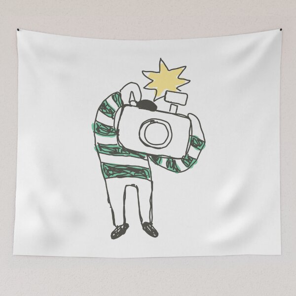 Item preview, Cute camera man (green stripes) designed and sold by Boy and Belugee.