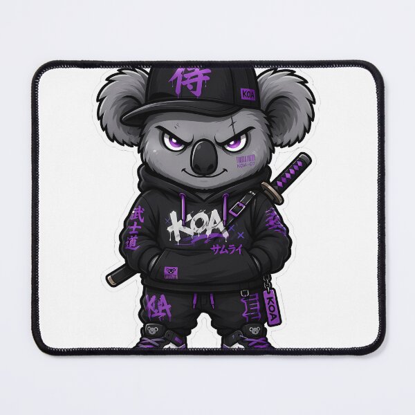 Item preview, Cyberpunk Samurai Koala Streetwear Mascot Sticker | Chibi Hip Hop Animal Logo designed and sold by Aesthicer.