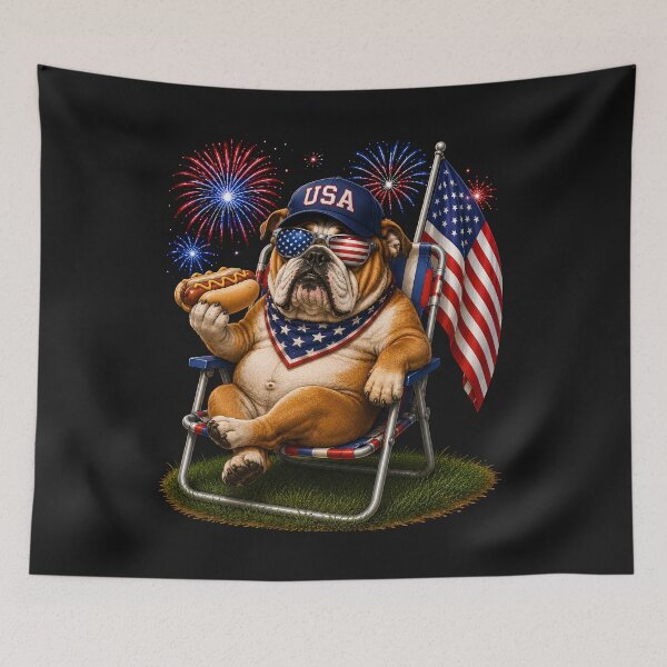 Item preview, Patriotic Bulldog Shirt, Funny 4th of July Dog Tee, USA Bulldog Gift, American Flag Bulldog Shirt, Dog Lover Gift designed and sold by greatmar1.