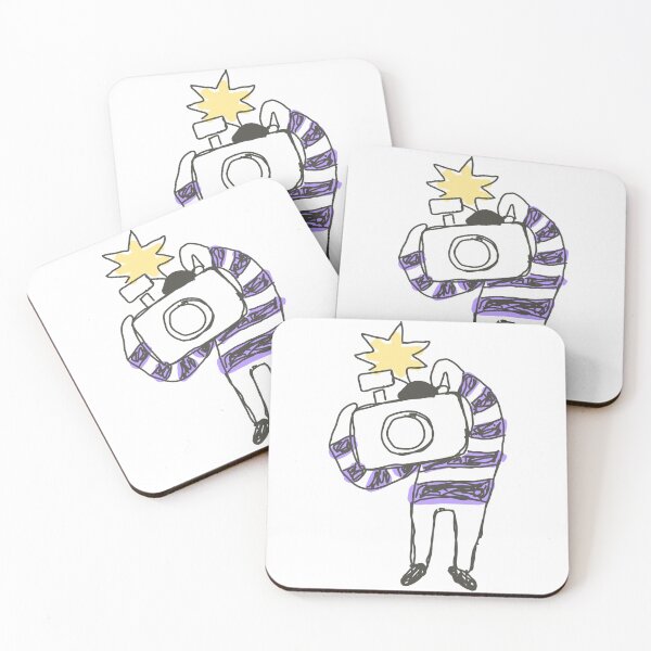 Item preview, Cute camera man (purple stripes) designed and sold by Boy and Belugee.