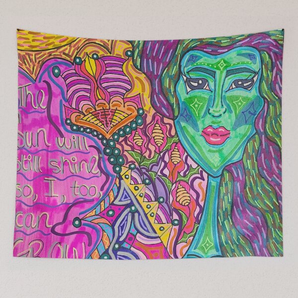 Item preview, Growth Poetry Art -Trippy Psychedelic Drawing- designed and sold by artbyalette.
