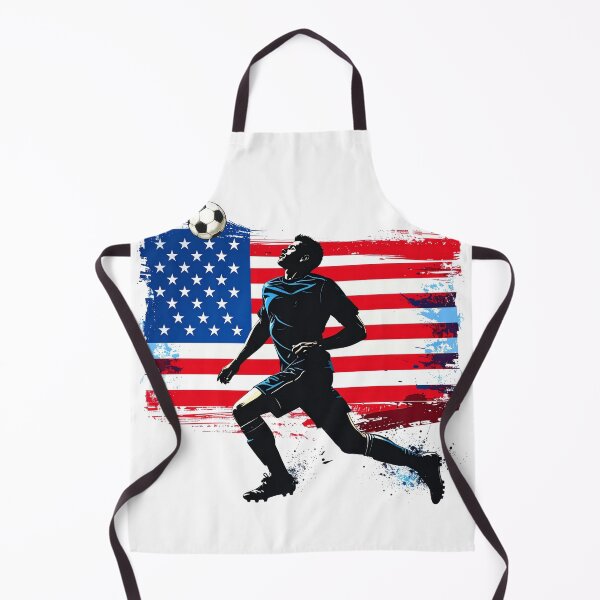 Item preview, USA Soccer Player Art — American Football Flag Action Fan Print designed and sold by icemanphotos.