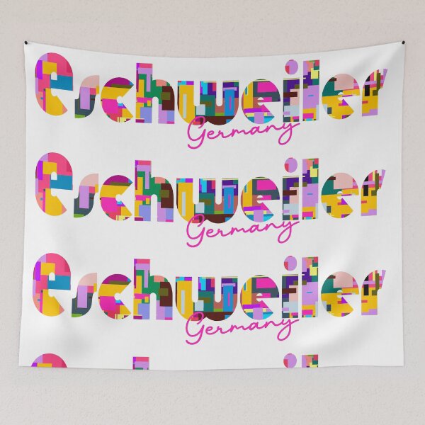 Item preview, Eschweiler, Germany, Vibrant Abstract City Typography Art designed and sold by Wanderful-roads.
