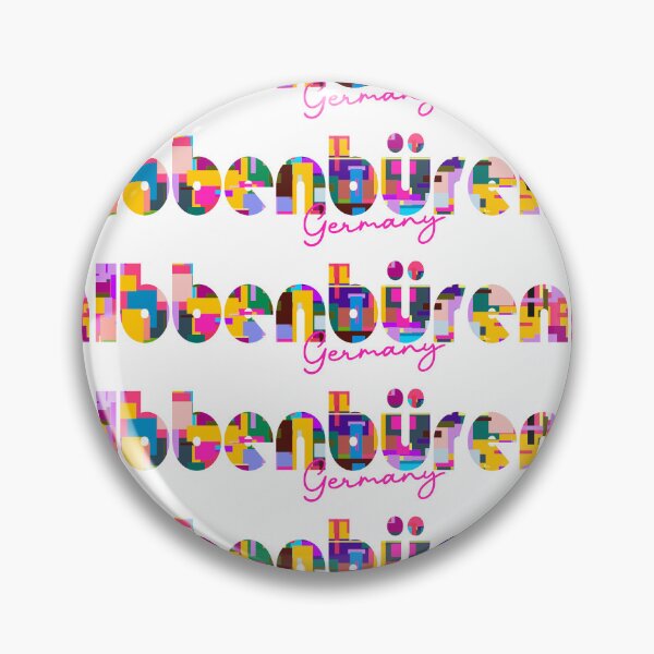 Aperçu de l'œuvre Ibbenbüren, Allemagne, art typographique abstrait et vibrant de la ville créée et vendue par Wanderful-roads.