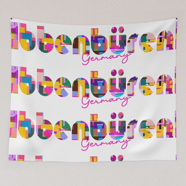 Item preview, Ibbenbüren, Germany, Vibrant Abstract City Typography Art designed and sold by Wanderful-roads.