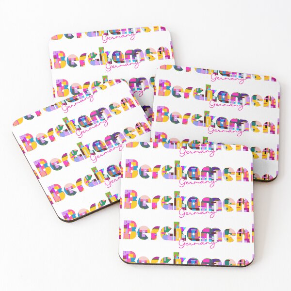 Item preview, Bergkamen, Germany, Vibrant Abstract City Typography Art designed and sold by Wanderful-roads.
