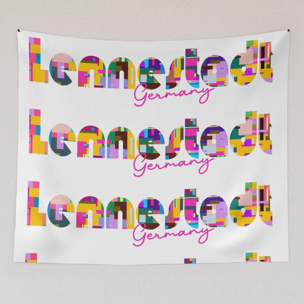 Item preview, Lennestadt, Germany, Vibrant Abstract City Typography Art designed and sold by Wanderful-roads.