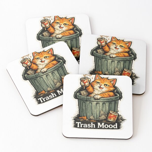 Item preview, Trash Mood Cat Meme Sticker | Funny Introvert Cat Design designed and sold by Dada-arts.