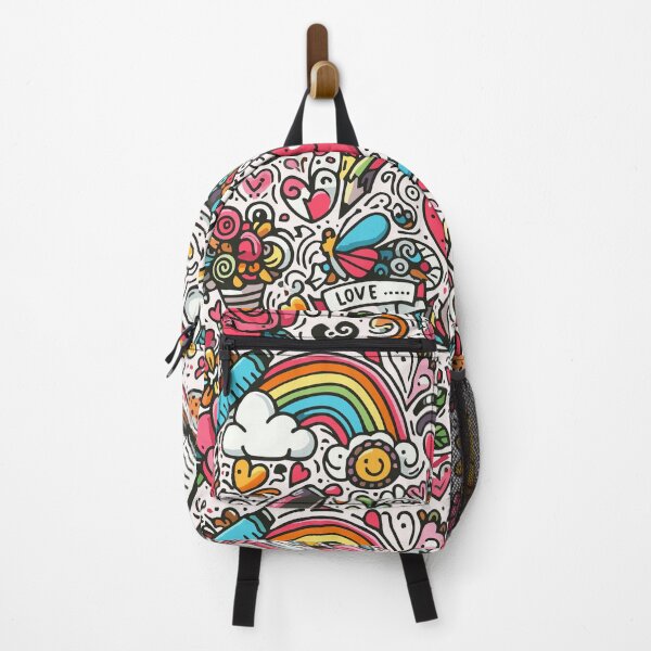 Item preview, Cute Valentine Heart Rainbow Doodle Pattern designed and sold by NerdiPop.