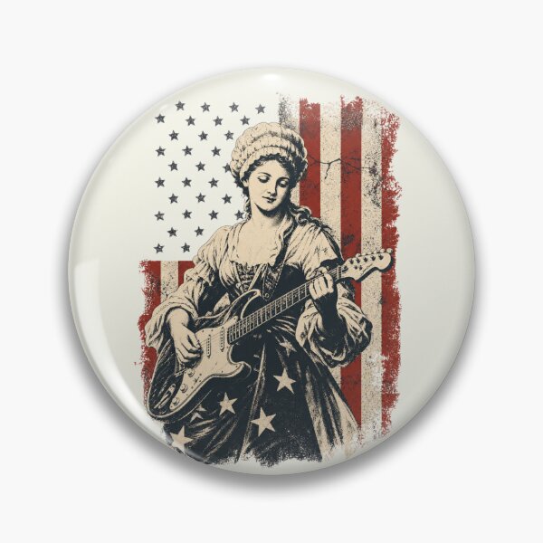 Item preview, Betsy Ross Playing Guitar American Flag designed and sold by SunfullyYours.